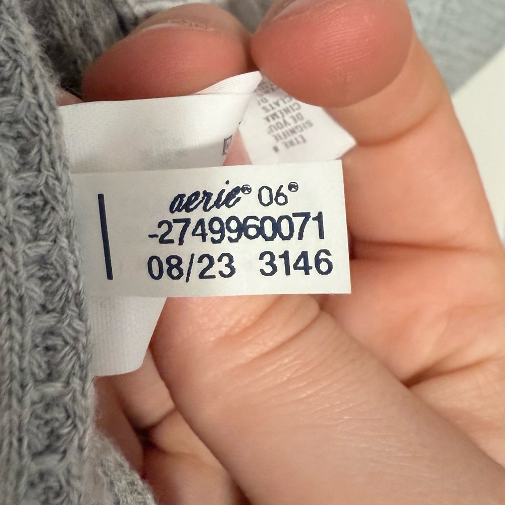 Aerie LumberJane Waffle Shirt in medium heather gray size XXS - Picture 5 of 5